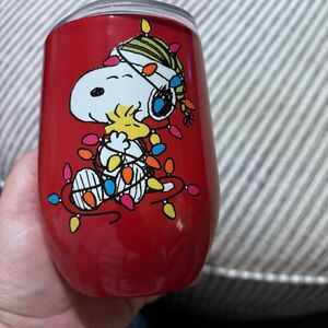 PEANUTS SNOOPY & WOODSTOCK CHRISTMAS STAINLESS STEEL TUMBLER